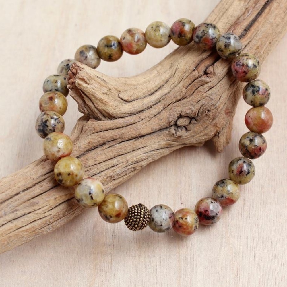 Lena Vie Jasper Stone Stretch Bracelets From Bali, Handmade